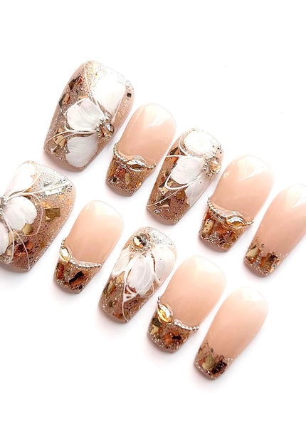 Gilded Bloom Press On Nails
