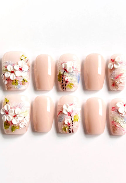 3D Blossom Press-On Nails