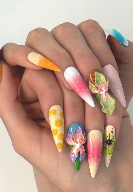 Tropical 3D Press On Nails