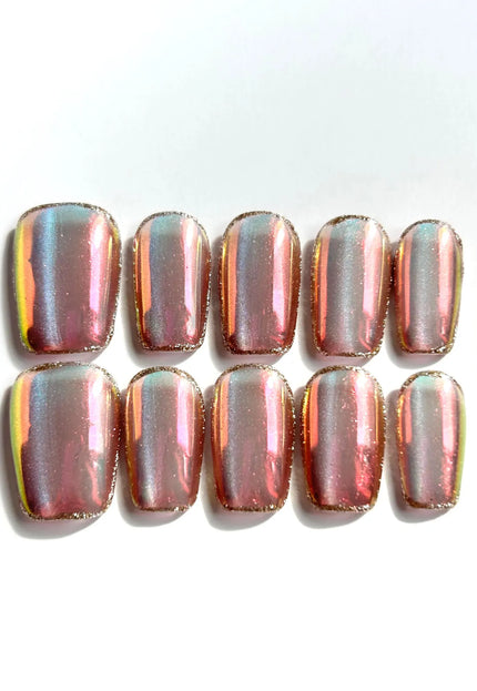 Aurora Chrome Press-On Nails