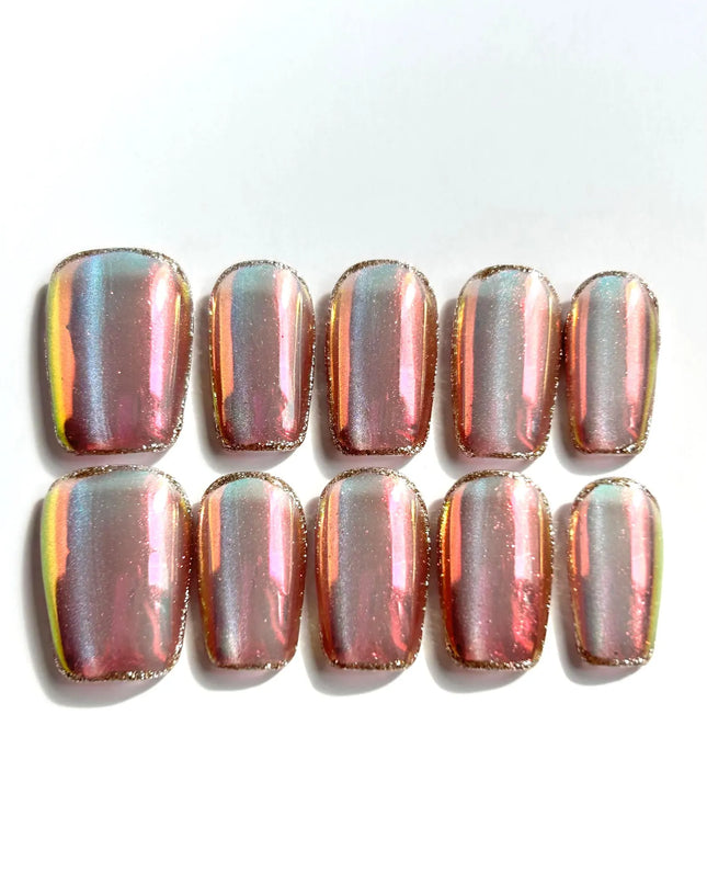 Aurora Chrome Press-On Nails