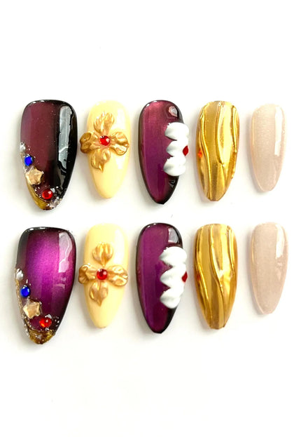 Regal Garnet Press-On Nails