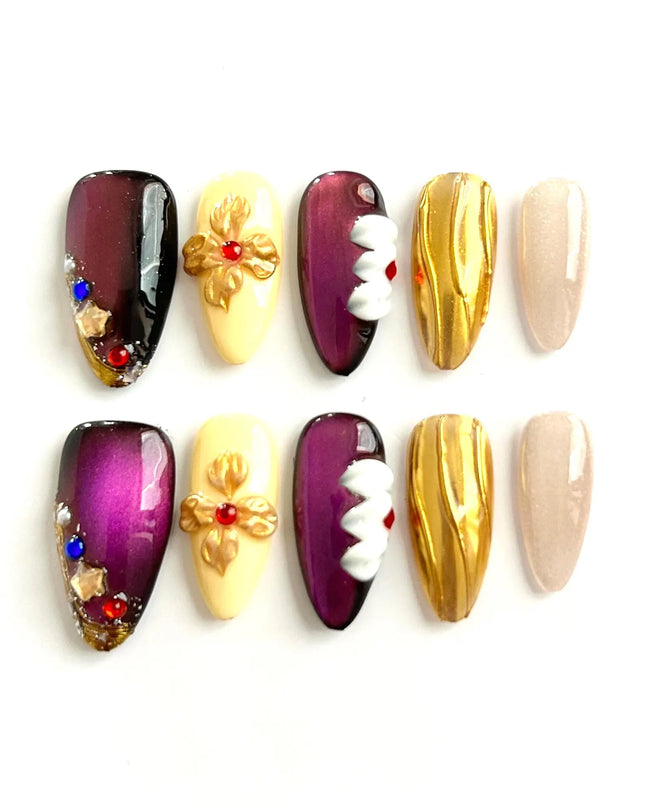 Regal Garnet Press-On Nails