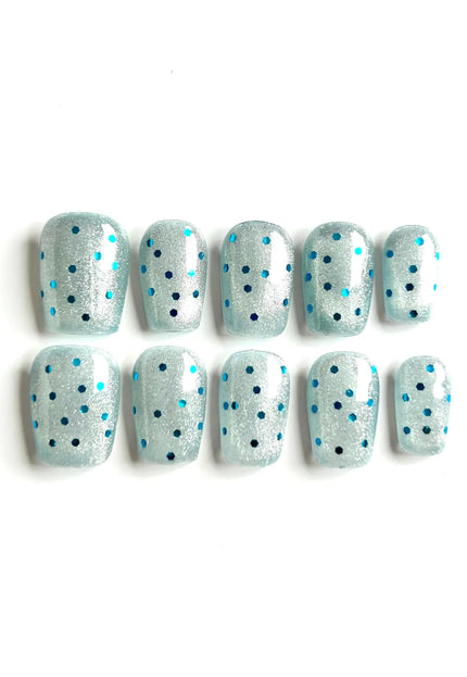 Blue Frost Press On Nails
