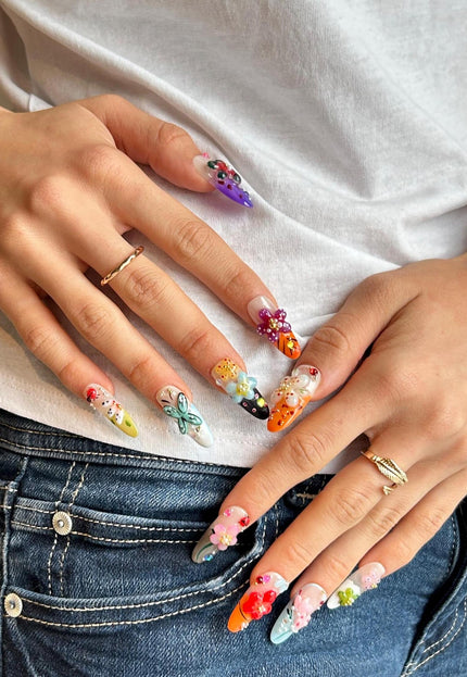 Garden Party 3D Press On Nails