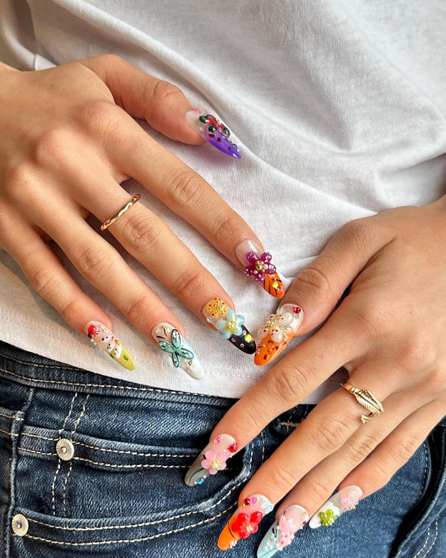 Garden Party 3D Press On Nails