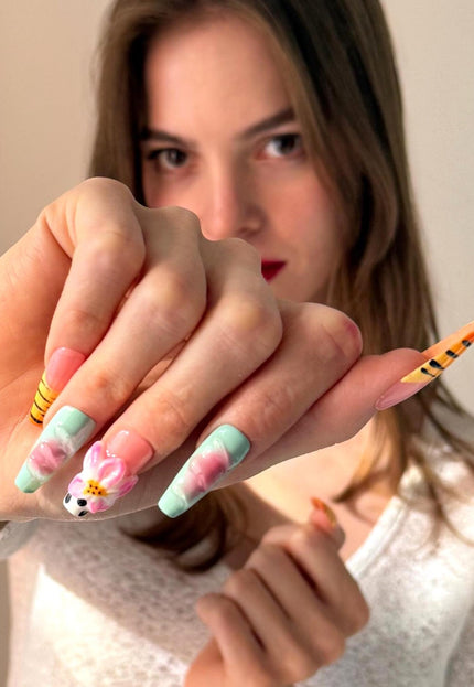 Tiger Blossom Press On Nails