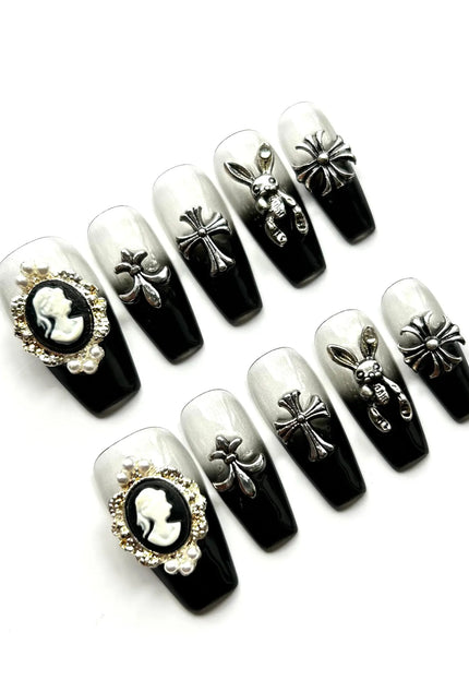Gothic Cameo Press On Nails