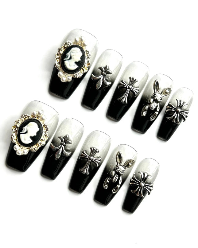 Gothic Cameo Press On Nails