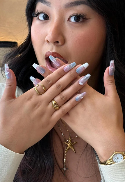 Frosted Bloom Press-On Nails