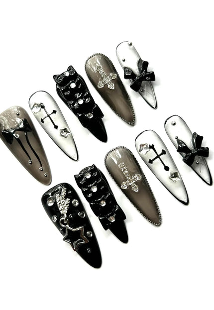 Gothic Long Press On Nails