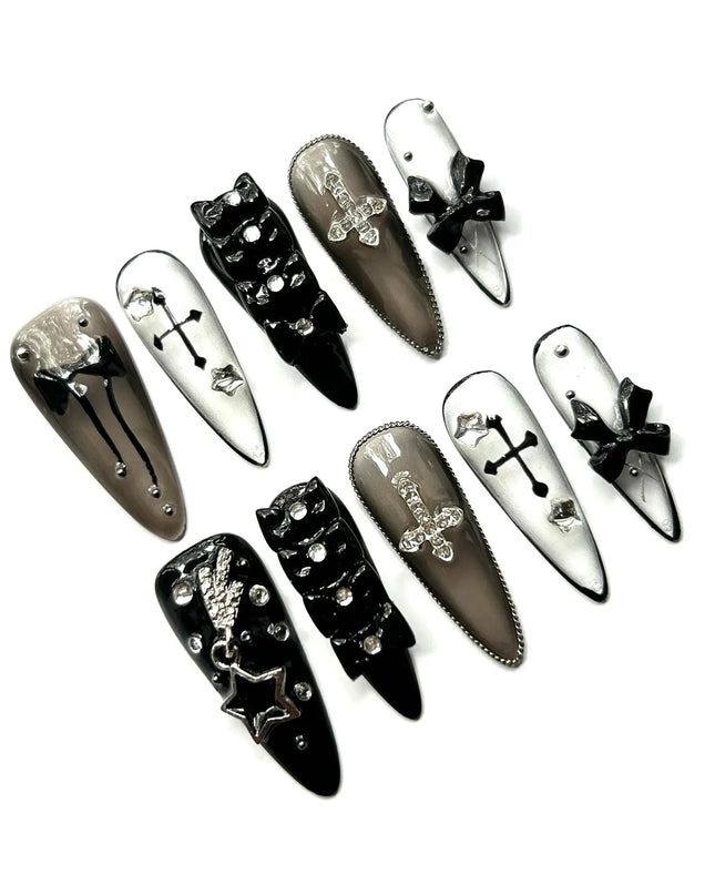 Gothic Long Press On Nails