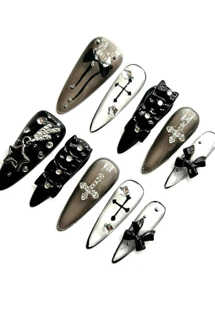 Gothic Long Press On Nails