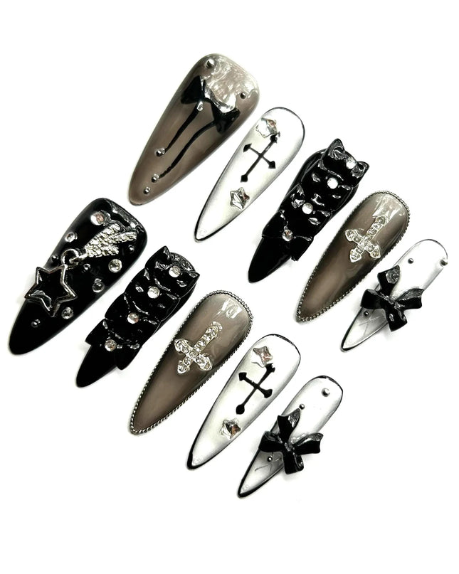 Gothic Long Press On Nails