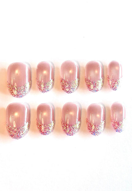 Glitter French Press On Nails