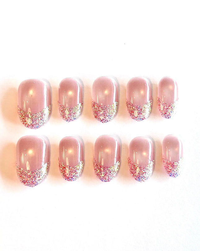 Glitter French Press On Nails