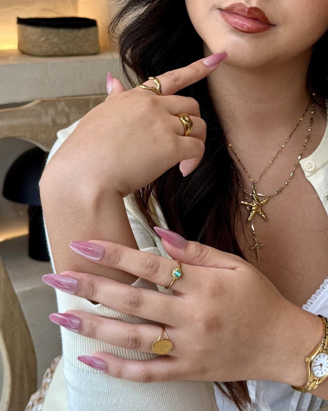 Pink Ombre Almond Press On Nails