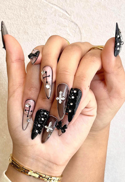 Gothic Long Press On Nails