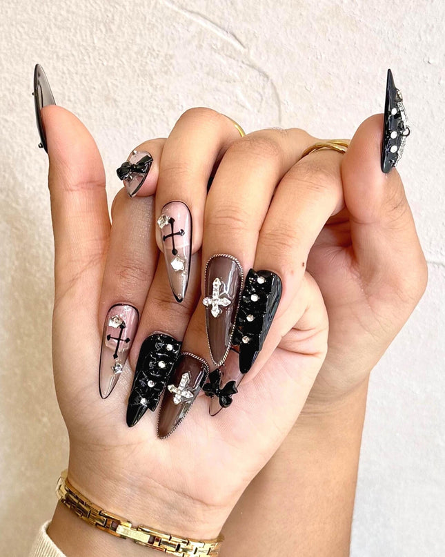 Gothic Long Press On Nails