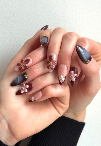 3D Flower Press on Nails