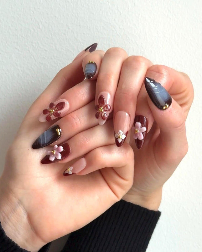 3D Flower Press on Nails