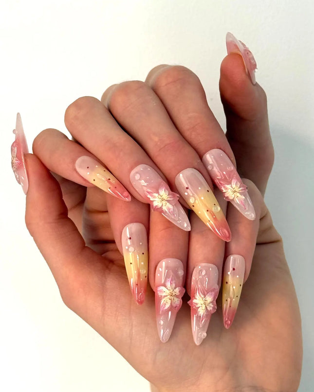 Blossom Ombre Press On Nails