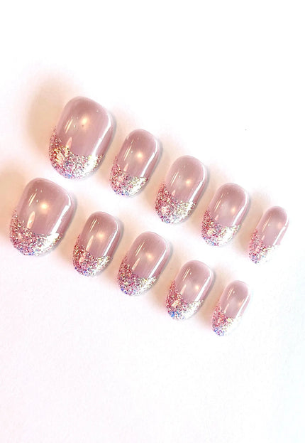 Glitter French Press On Nails