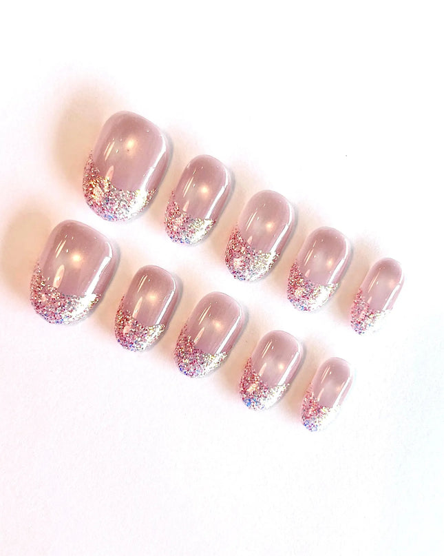 Glitter French Press On Nails