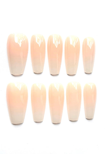 Long Nude Press On Nails