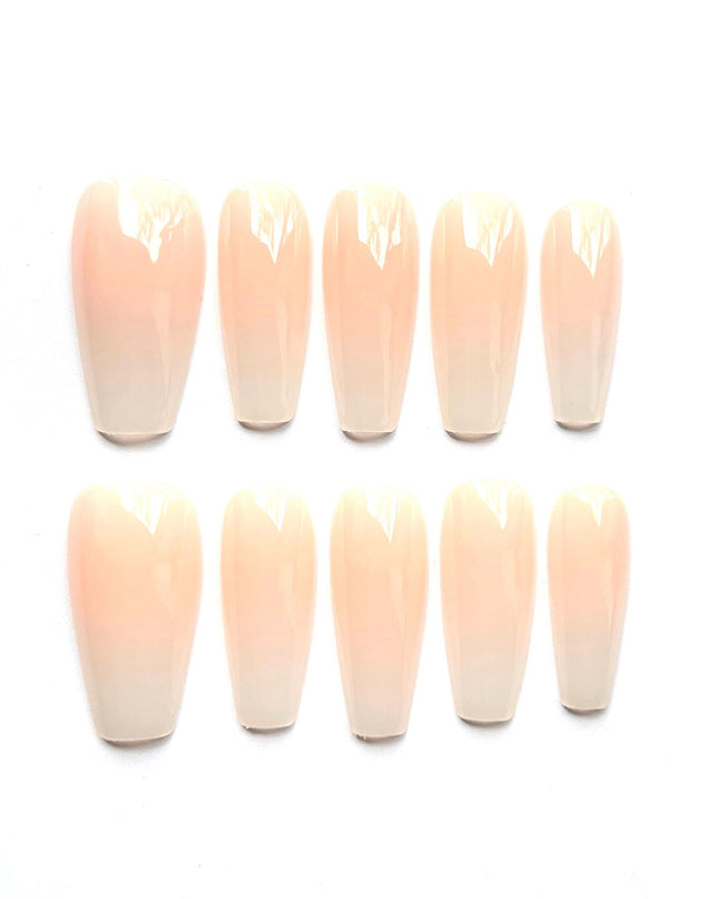 Long Nude Press On Nails