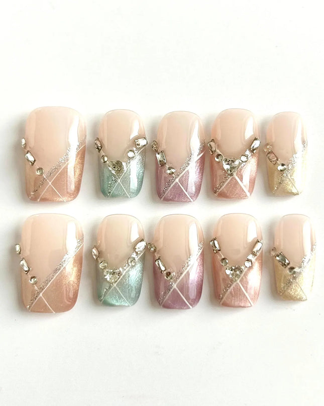 Pastel Gem Press On Nails