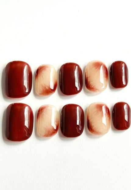 Mocha Swirl Press On Nails