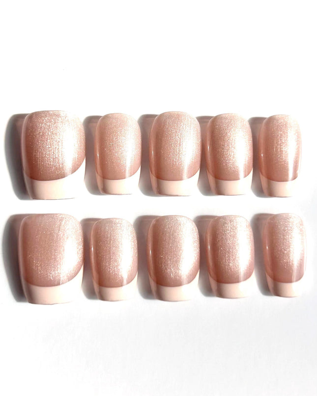 Pearl French-Tip Press-On Nails
