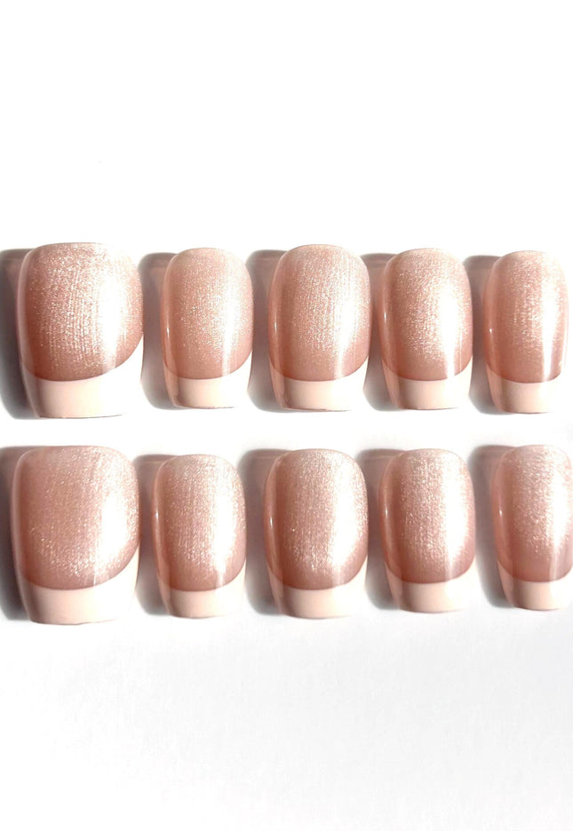 Pearl French-Tip Press-On Nails
