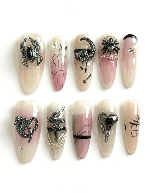Gothic Noir Press On Nails