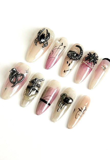 Gothic Noir Press On Nails