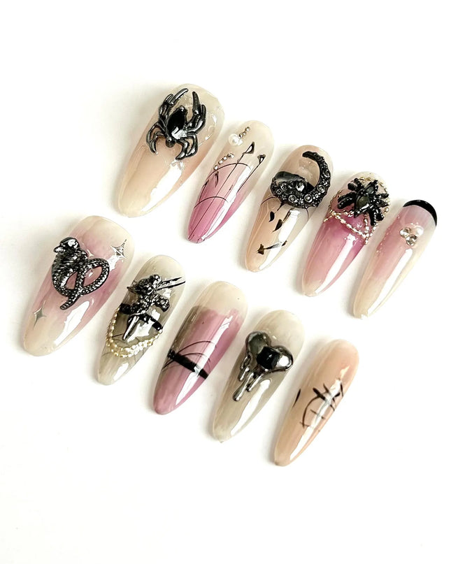 Gothic Noir Press On Nails