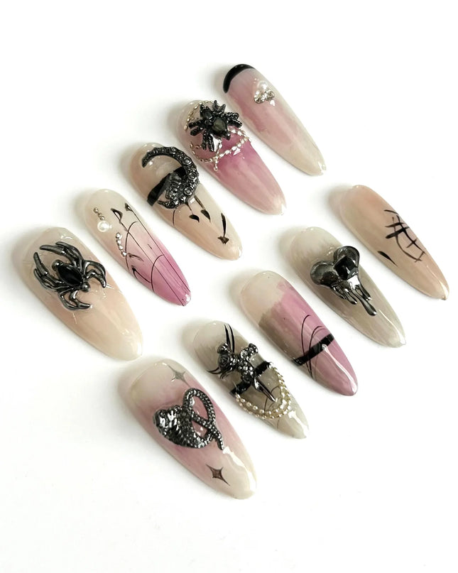 Gothic Noir Press On Nails