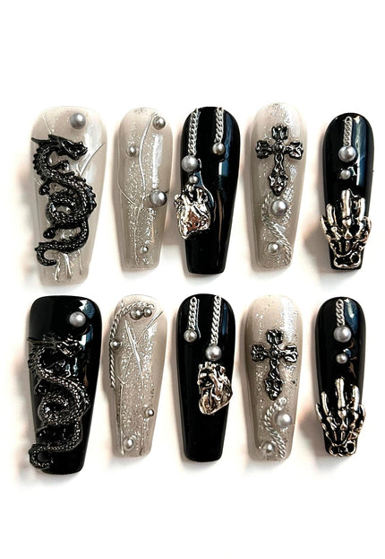 Gothic Dragon Press On Nails