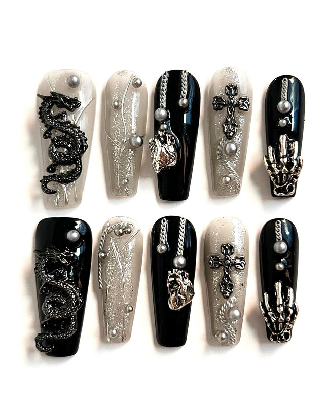 Gothic Dragon Press On Nails