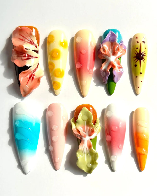 Tropical 3D Press On Nails