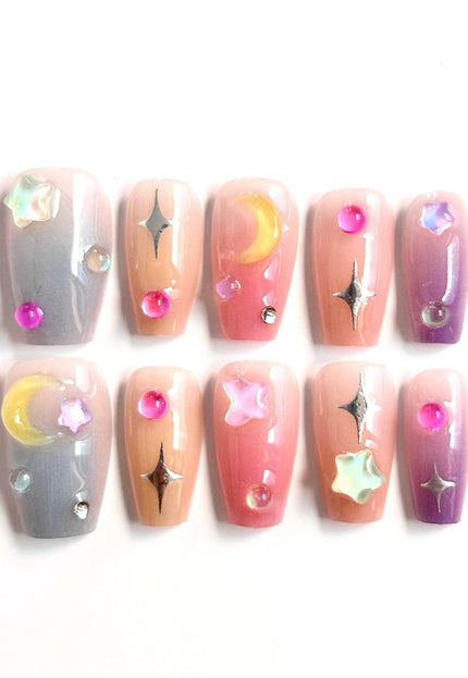 Celestial Glow Press On Nails