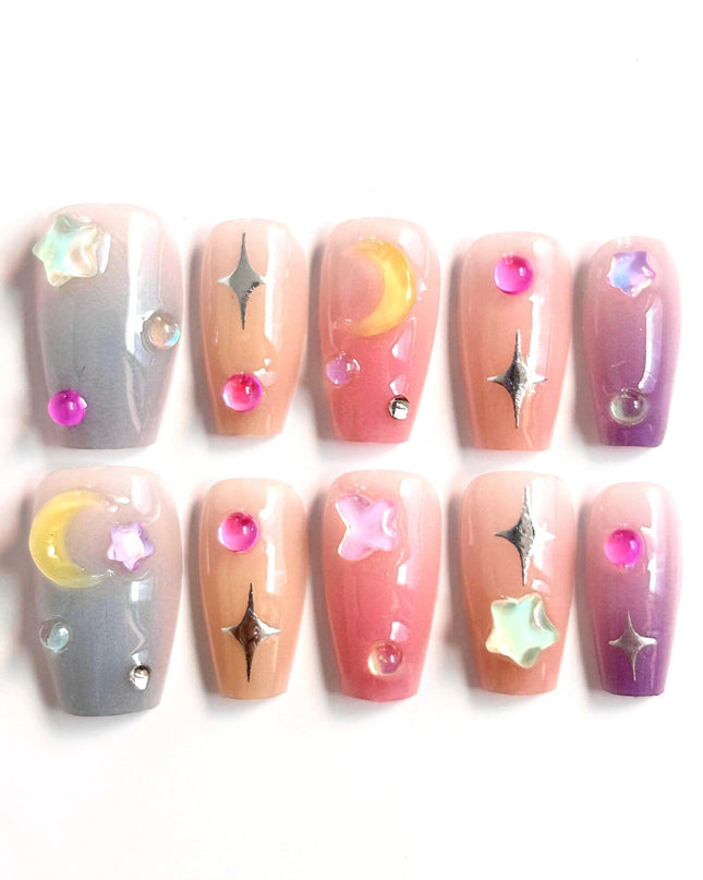 Celestial Glow Press On Nails