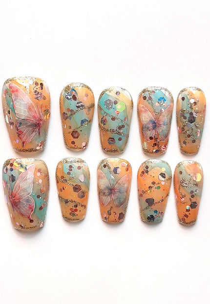 Butterfly Mosaic Press-On Nails