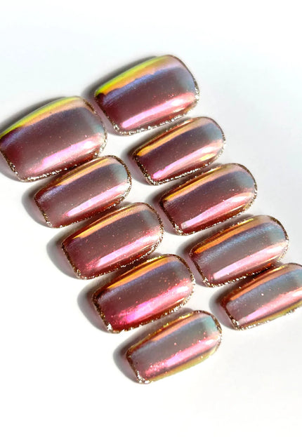Aurora Chrome Press-On Nails