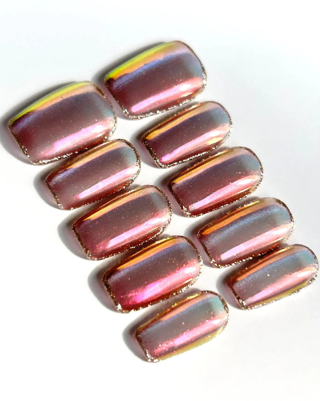 Aurora Chrome Press-On Nails