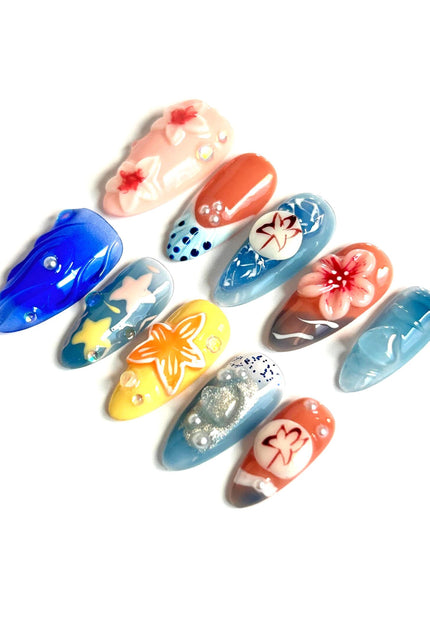 Tropical Bloom Press On Nails