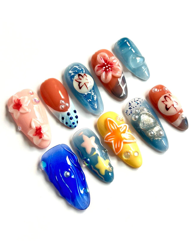 Tropical Bloom Press On Nails