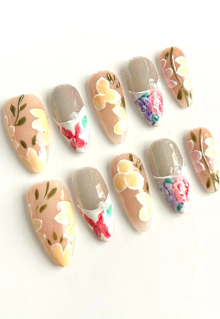 Watercolour Garden Press-On Nails