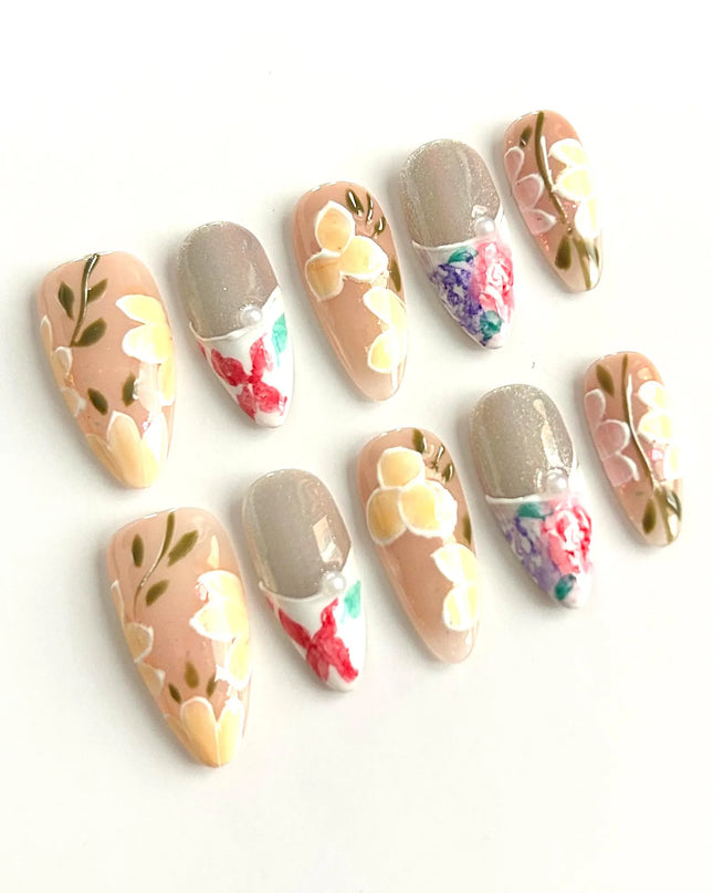 Watercolour Garden Press-On Nails